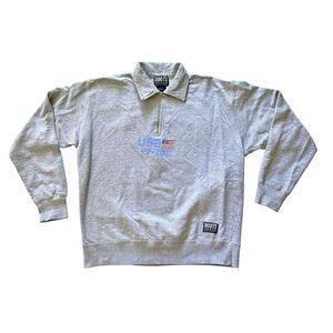 Roots Athletics USA Olympics Quarter Zip Pullover Sweater S